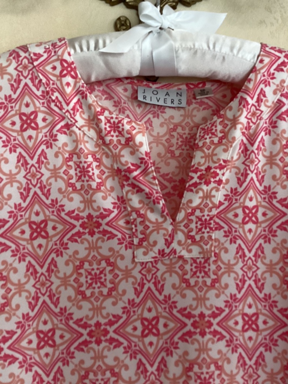 JOAN RIVERS MAXI CORAL & WHITE KAFTAN SIZE SP - Picture 2 of 13